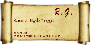 Rausz Györgyi névjegykártya